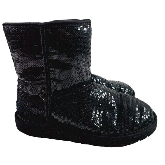 UGG Shoes - Ugg Boots Sequin Sparkles 3161 Sherpa Lined Black Shoes Womens Size 6 Winter